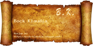 Bock Klaudia névjegykártya
