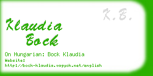 klaudia bock business card